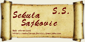 Sekula Šajković vizit kartica